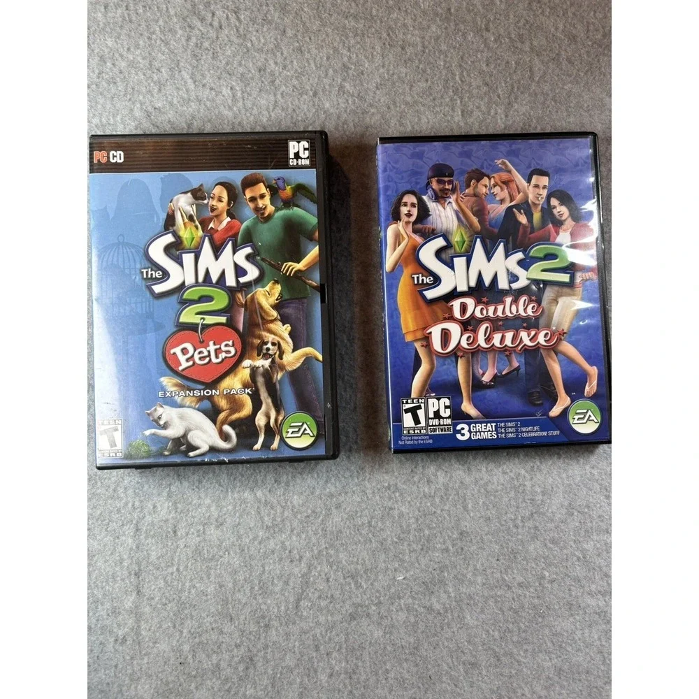 The Sims 2 Double Deluxe and Pets Expansion Pack PC Game Bundle EA Maxis 2008